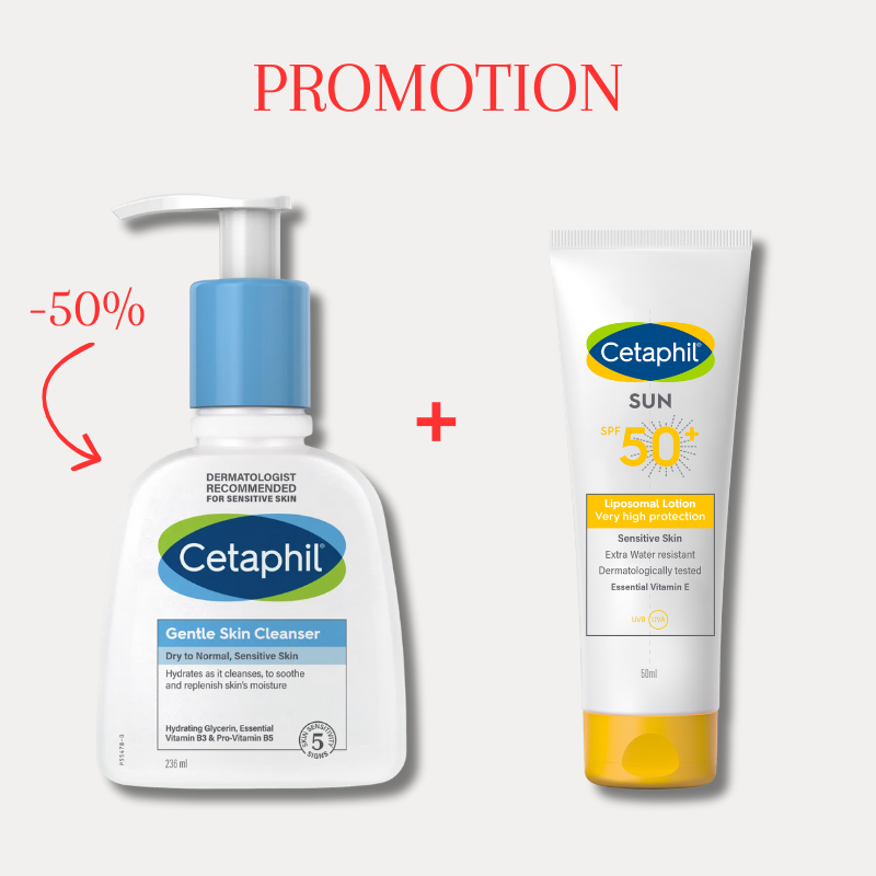cetaphil ecran liposomal lotion 50ml + cetaphil lotion nettoyante peau seche(-50%)  
