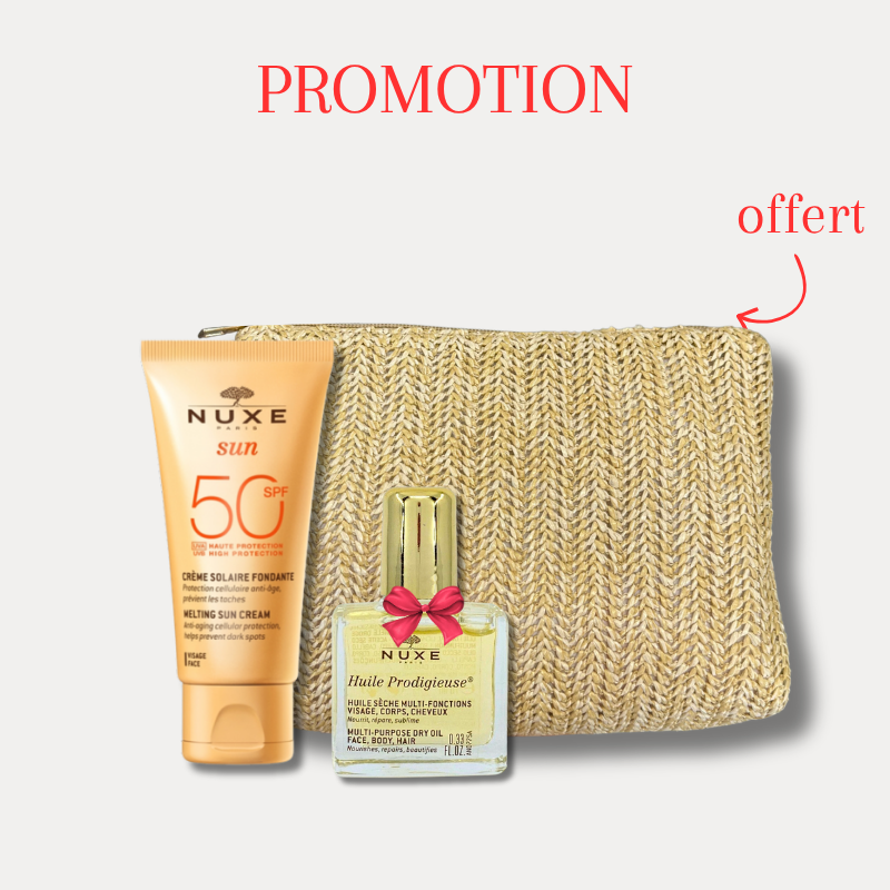 NUXE SUN TROUSSE CREME FONDANTE SPF50+ +HUILE PRODIGIEUSE 10ML OFFERTE  
